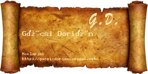 Gácsi Dorián névjegykártya